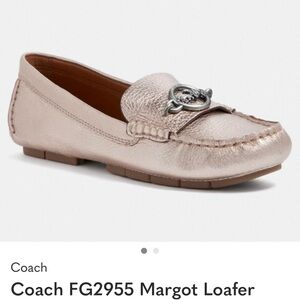 Coach Margot Women's Champagne Metallic loafer. FG2955. Size 5B